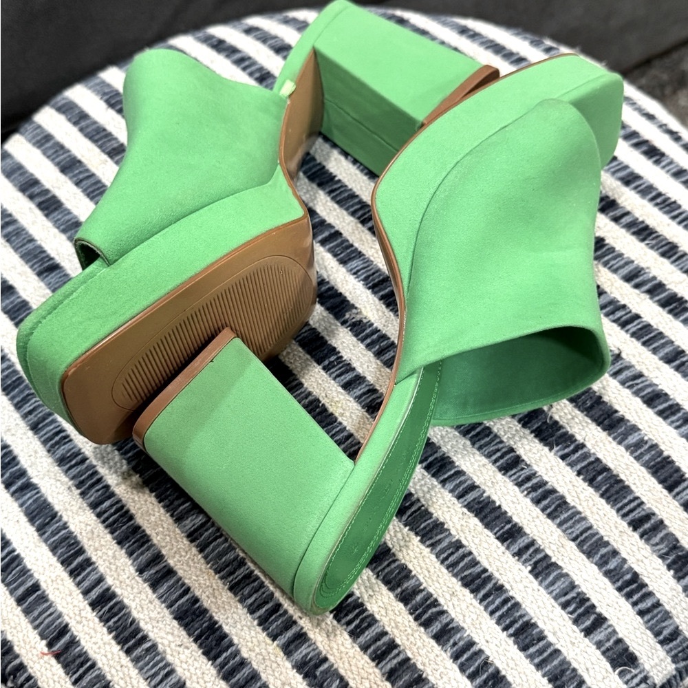 Green Stradivarius Slide On Sandals View 6